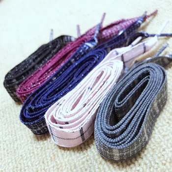 

1Pair British Style Plaid Shoelaces Cotton And Linen Sneaker Sports Casuals Shoes Lace Length 60/80/100cm For Men Women Shoelace