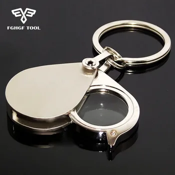 

FGHGF High Quality Portable 10X Folding Key Ring Mini Magnifier With Key Chain Daily Hand Magnifying Tool