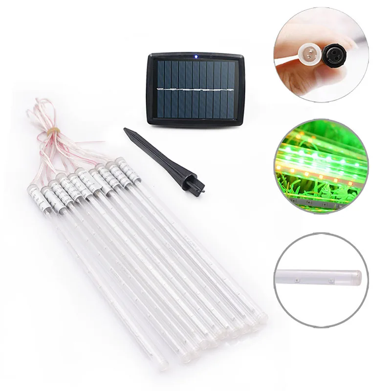 

360LED Meteor Shower Rain Lights Solar light string Ultra Bright Romantic Lights for Party Wedding LED Outdoor Decorative Lamp