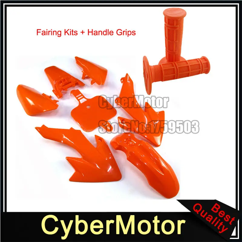 

Orange Throttle Handle Grips Fairing Plastic Fender Kits For Honda Dirt XR50 CRF50 Chinese Pit Motor Bike Motorcycle 50cc-160cc