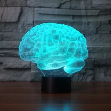 3D головного мозга модель сенсорная настольная лампа 7 цветов меняющийся светодиодный ночной Светильник Новинка светильник ing украшения
