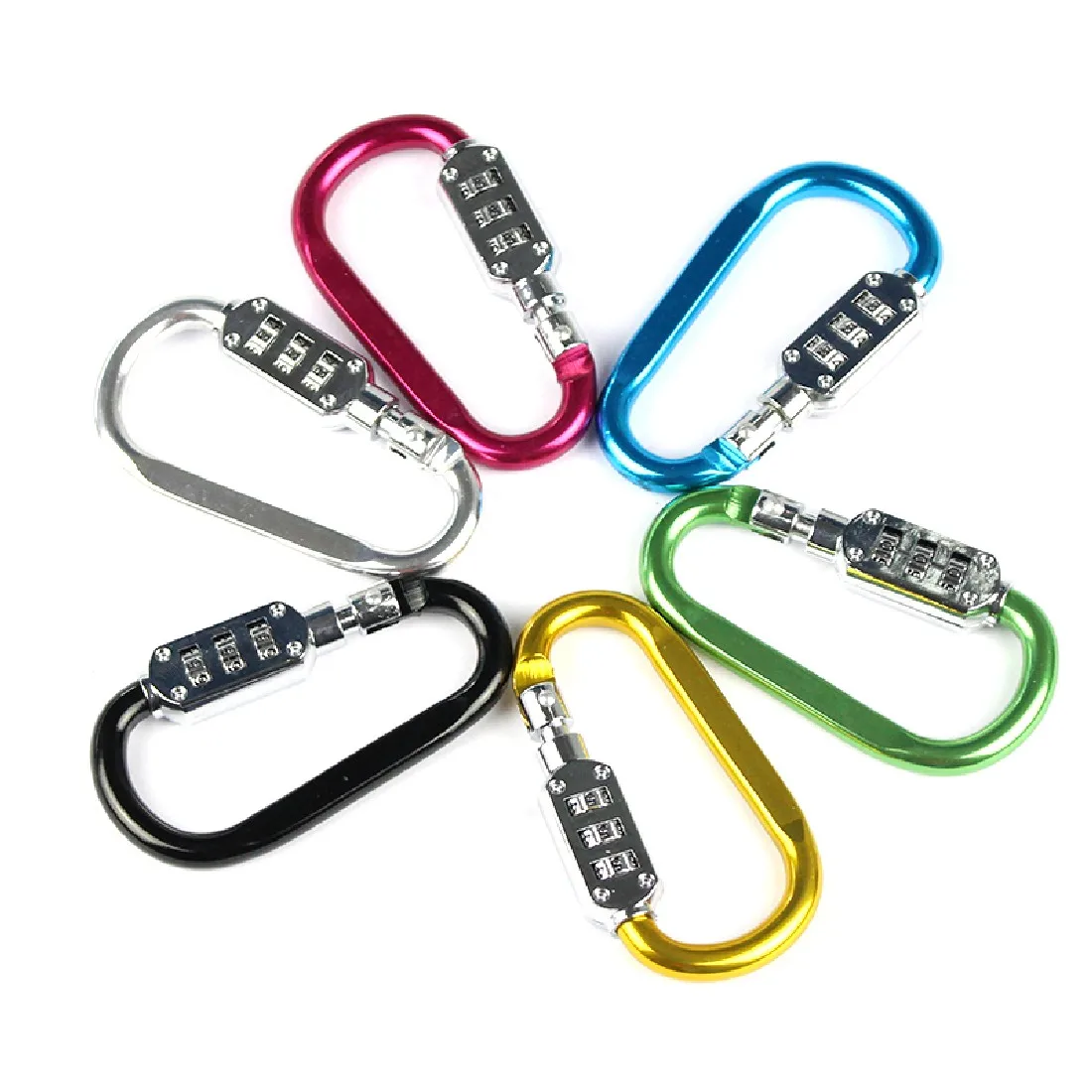 

Small Size Travel Smart Combination Lock Bottle Hook Buckle Alloy Carabiner Hanging Code Chain Camping Hiking Padlock