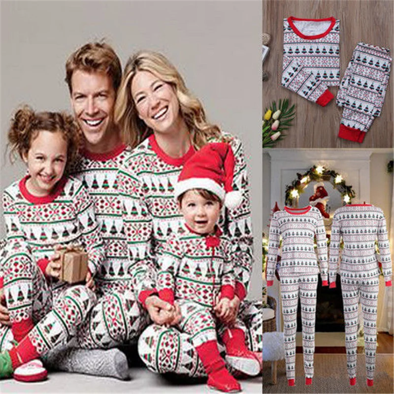 Рождественские Семейные комплекты, рождественские пижамные комплекты для папы, мамы и ребенка Новое поступление года, пижама с изображением оленя, одежда для сна, пижамный комплект