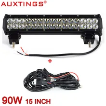 Auxtings 15 polegada 90 w fileiras duplas combo feixe IP67 caminhão à prova d’ água LEVOU barra de luz com kit de fiação