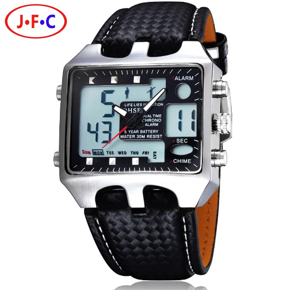 Hot OHSEN AD0930 Men Sports Watches Analog Digital Quartz 3ATM Waterproof Dive Fashion Military Watch Relogio