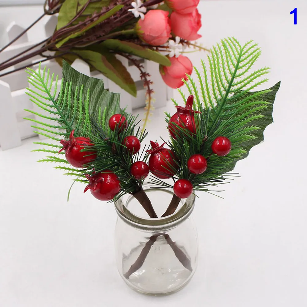 

Artificial Flower Red Pearl Stamen Berries Branch for Wedding Christmas Decoration Supplies Dropshipping FAS
