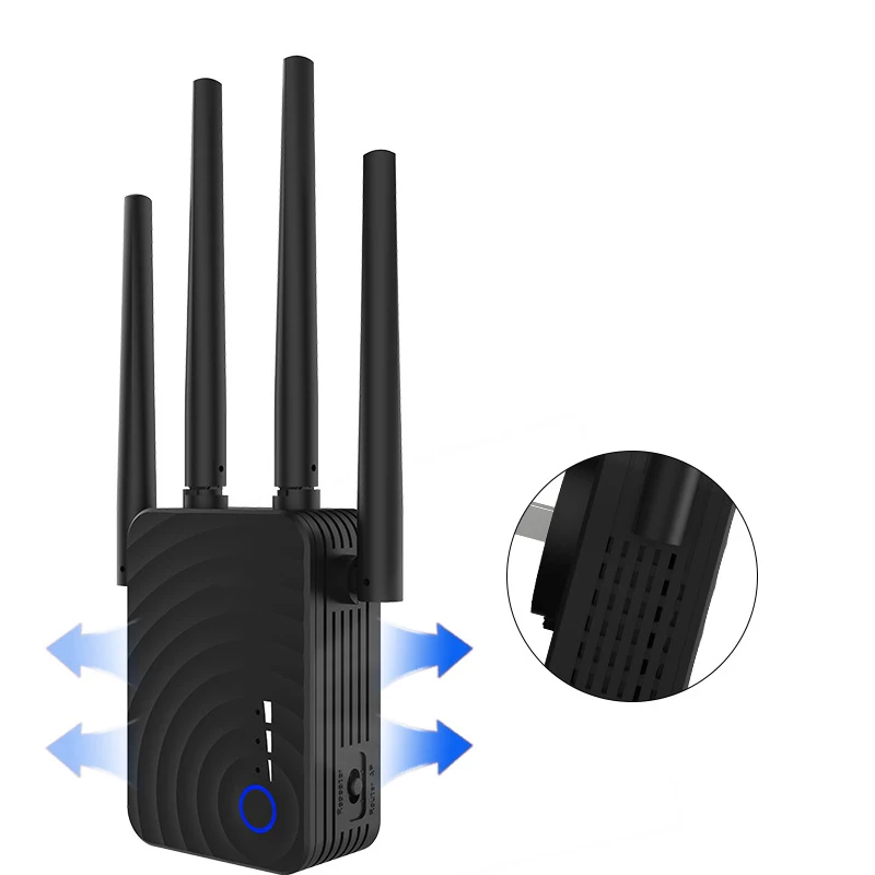 

1200Mbps Wireless Wifi Extender Repeater Router Dual Band with Antenna Signal Amplifier LCC77