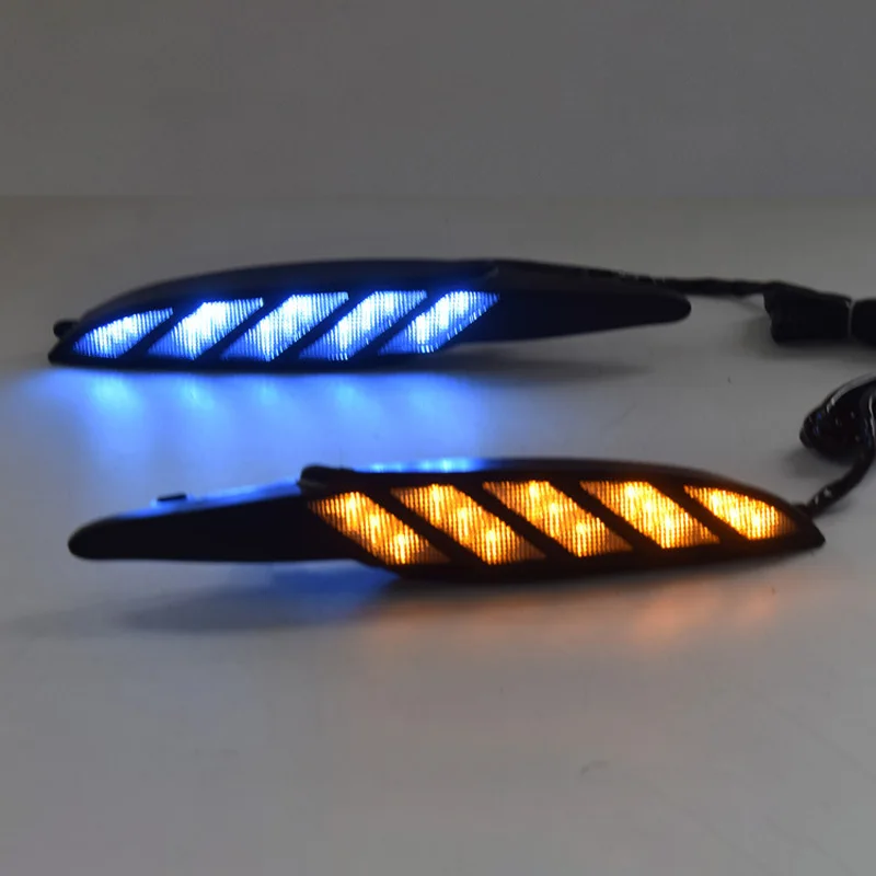 

ShenLao 1 pair for Mazda 3 Mazda3 Axela 2017 LED DRL Daytime Running Light Daylight yellow turn Signal fog lamp car-Styling
