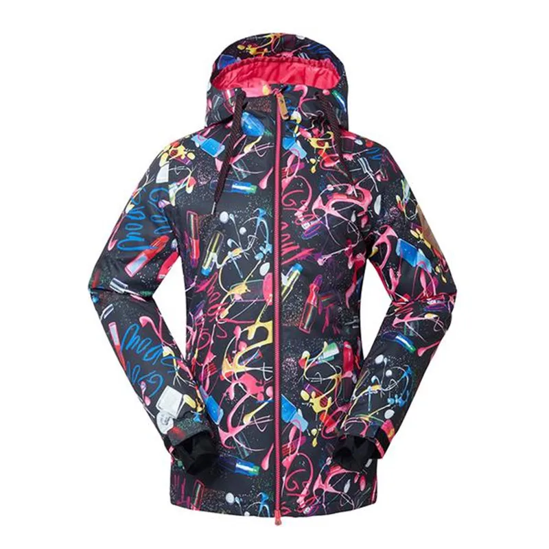 Black GSOU SNOW Women's Snow Jackets outdoor sports Snowboarding Suit