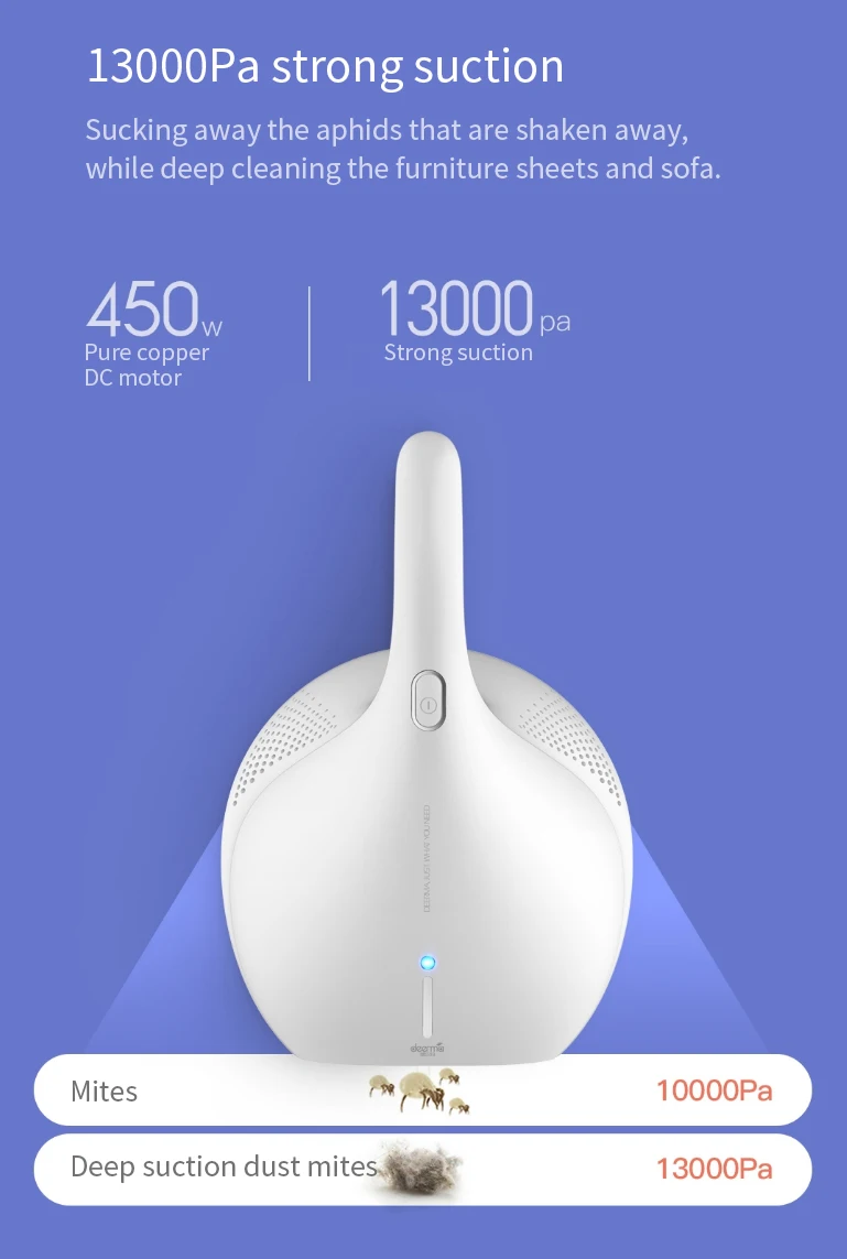 YOUPIN Deerma CM810 анти-акне пылесос УФ лампа 13000Pa Мощное всасывание