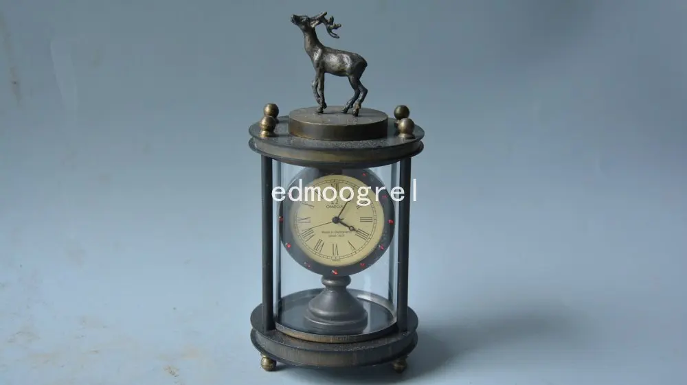 

Qing Dynasty royal copper beauty Western clock,Hand-carved,Working properly,Deer,beautifully designed,Free shipping