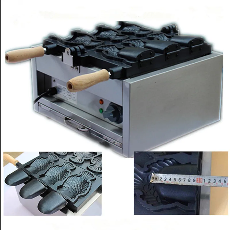 Open mouth fish shape waffle machine electric heating fish ice cream Taiyaki maker  ZF