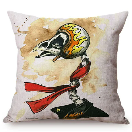 Nordic Comic Funny Dog Pilot Motorcycle Driver Home Decoration Throw Pillows Cases Humorous Dog Cosplay Roles Sofa Cushion Cover M083-6