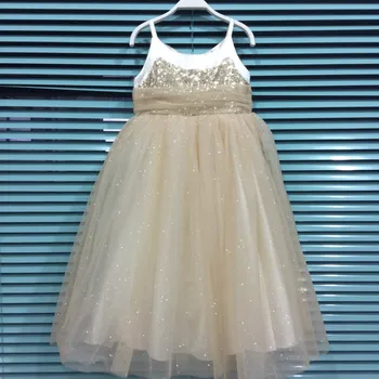 

Elegant Girls Wedding Dress New Summer Fashion Sleeveless Sequins Gauze Princess Dresses Children's clothing wholesale 5pcs/lot