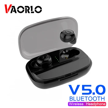 

VAORLO 5.0 TWS Bluetooth Earphones HIFI Sport True Wireless Earbuds with 3000mAh Power Bank Charging Box With MIC Binaural Call