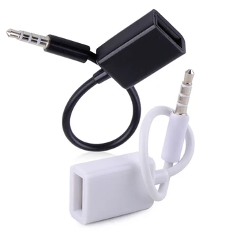 

DWCX Car Headphone Male AUX Audio Plug MP3 3.5mm Jack To USB 2.0 Female Converter Cord Cable Fit For VW Golf Audi