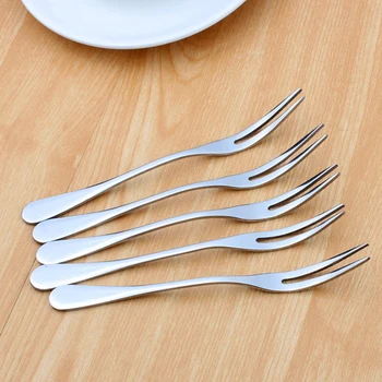 

1pcs Stainless Steel Fruit Fork Cake Fork Fruits Picks Tableware Appetizers Pastry Salad Seafood Picks