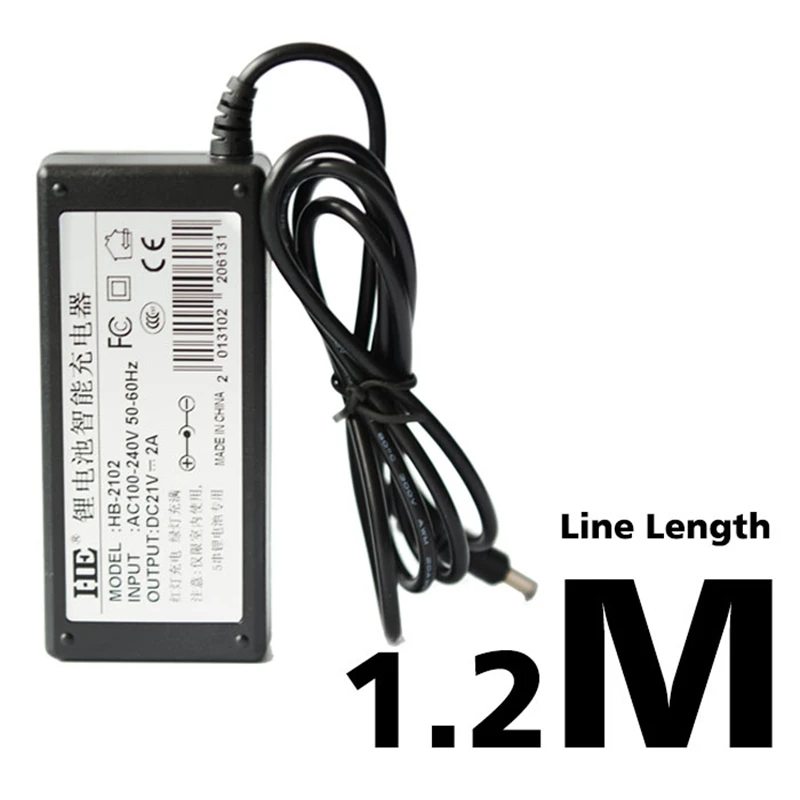 AC 100V-240V Converter Adapter DC 21V 2A Power Supply EU US UK Charger Plug for 18650 Battery Cellphone