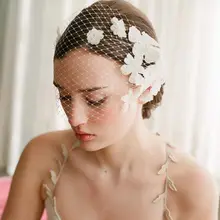 Последняя версия белый Свадебная шляпка покрывалами Кружева шляпа с вуалью шляпа Свадебные украшения для головы Милан