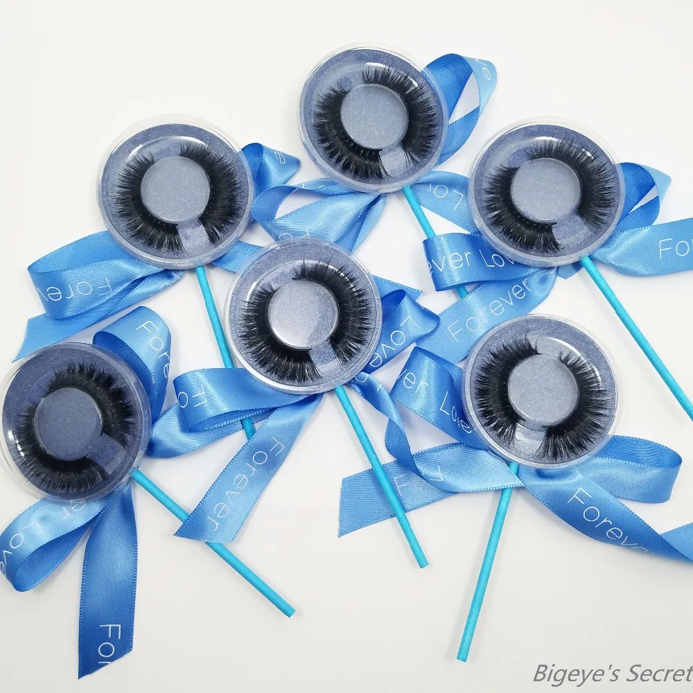 

lollipop Eyelashes Customized color Unique false eyelashes round box eye lashes Eyelash with Private Lable with Lollipop Eyelash