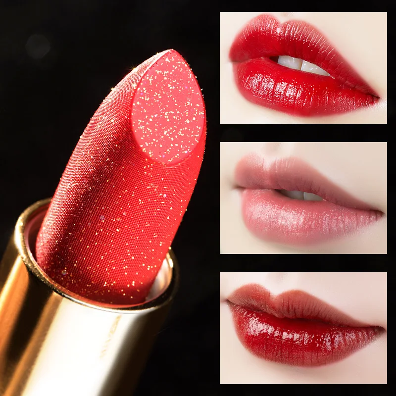 ILISYA Elegant Waterproof Lipstick Lip Makeup Shimmer Long Lasting Nude Lip Care Classic Chinese Style 2