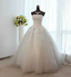 Горячая продажа, свадебное платье 2015 Тюль Кружева аппликация для бального платья винтажное свадебное платье Vestido de noiva 2015