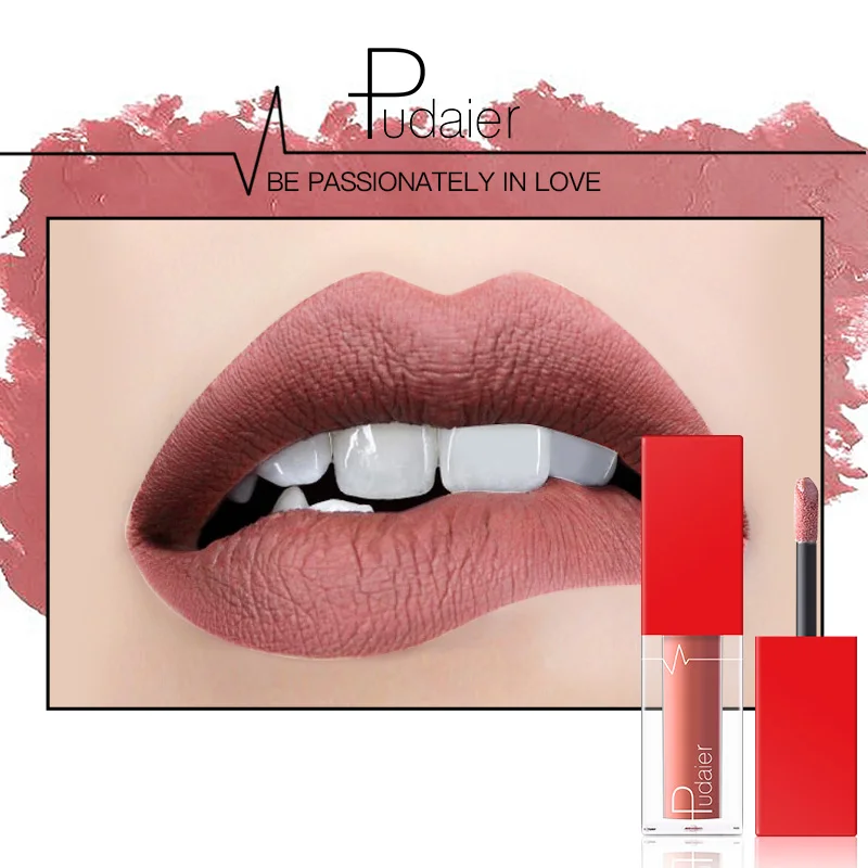 

Pudaier 18 Color Liquid Lipstick Matte Lip Gloss Nude Gloss a levre Tint Nude Matte Lipstick Long Lasting Makeup Cosmetics
