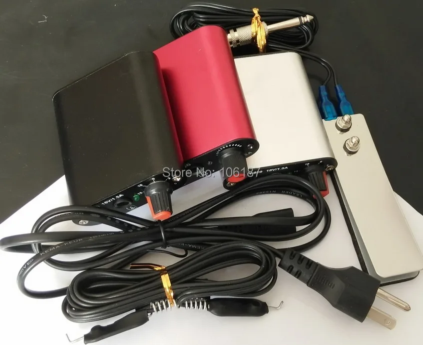 

Tattoo Power Supply Kit with Clip Cord Steel Tattoo Foot Pedal Your Country Plug Tattoo Power Supply Kit Set Mixed Color