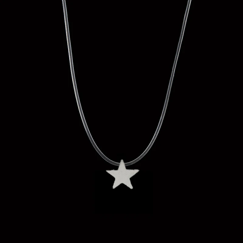 Transparent Fishing Line Necklace Women Silver Chocker Heart Invisible Chain Crystal Rhinestone Choker Necklace On Line Neck - Image 3