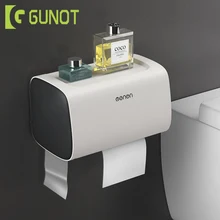 GUNOT водонепроницаемый держатель для туалетной бумаги настенный тканевый ящик двухслойная полка для ванной многофункциональная бумажная коробка для хранения