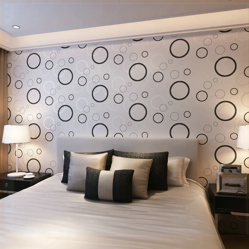 Modern Minimalist Geometric Abstract Black And White Circles Modern Minimalist Geometric Abstract Black And White Circles Wallpaper For Home Decor Waterproof Wall Paper Roll 10m Pink P In Wallpapers From