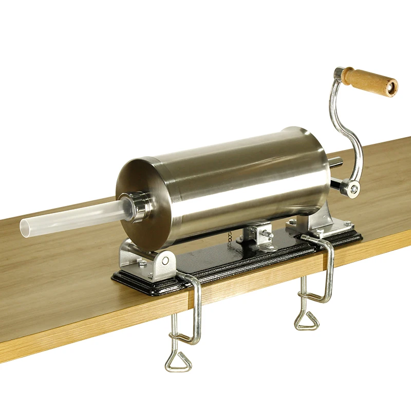  6 LBS homemade sausage stuffer filler stainless steel manual table sausage syringe kitchen tool mea