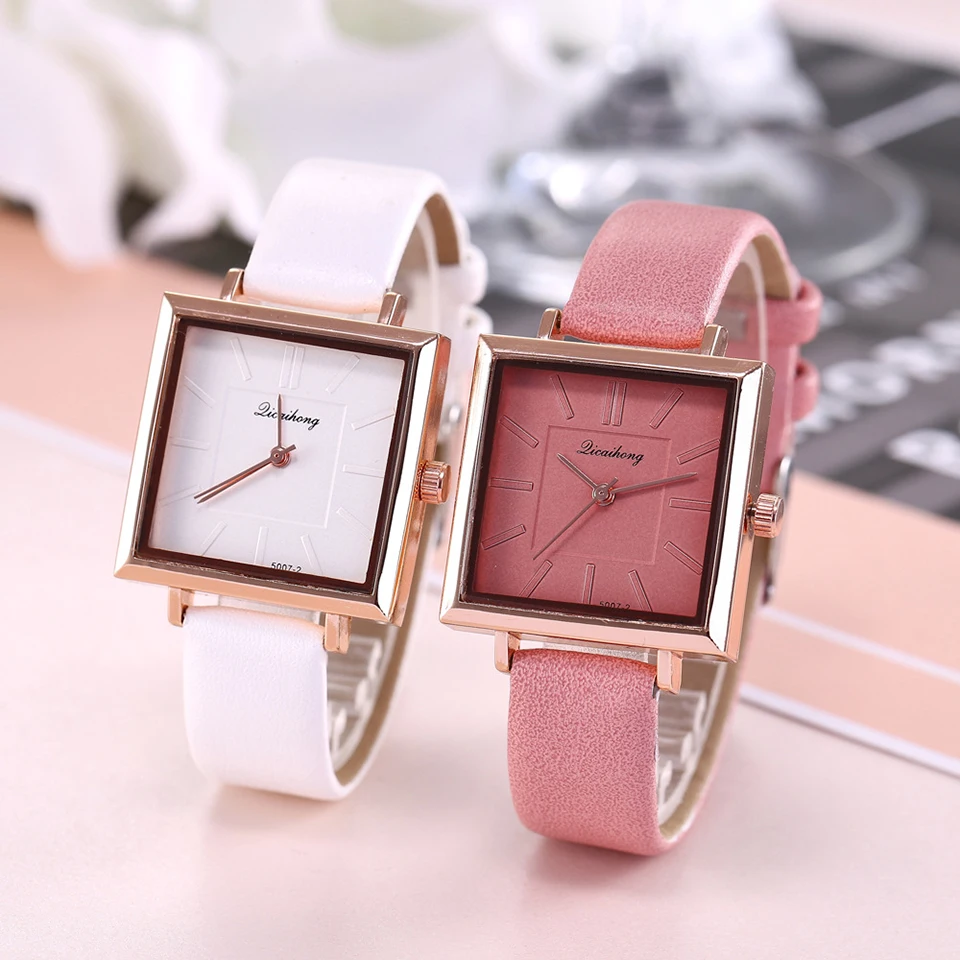 

Women Square Quartz Wrist Watches For Ladies Fashion Stylish Luxury Leather Band Watch Clock Mujer Bayan Kol Saati Montre FeminI