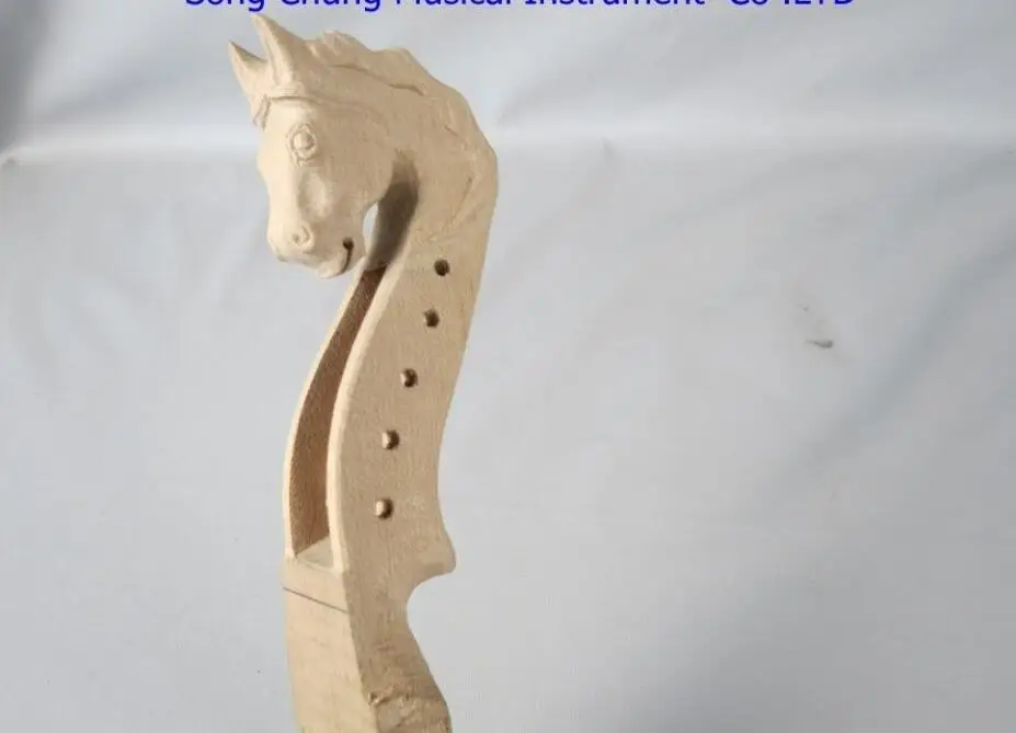 1pcs hand carved maple 5 strings Horse head unfinished violin neck 4/4