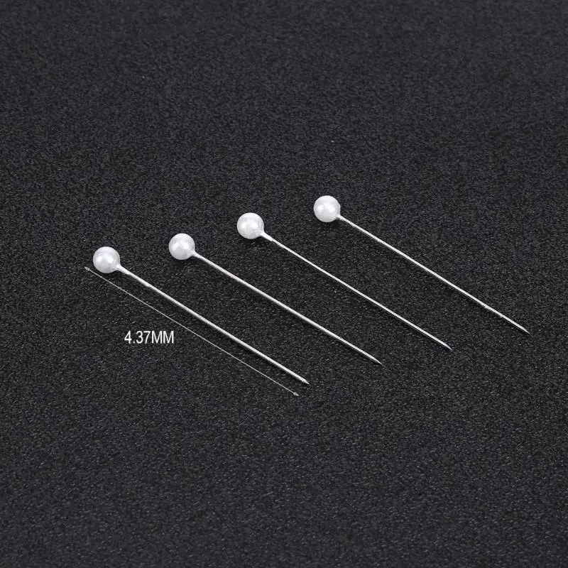 100pc Round Pearl Head Sewing Needles Stitch Pins Dressmaking Pins Wedding Bride Corsage Accessories Corsage Florists Sewing Pin