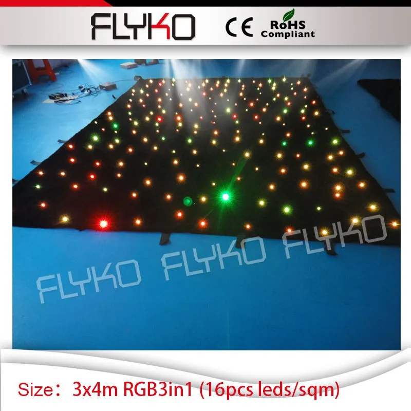 

3m high*4m width wedding background led stage lights flexible led curtain star twilking display