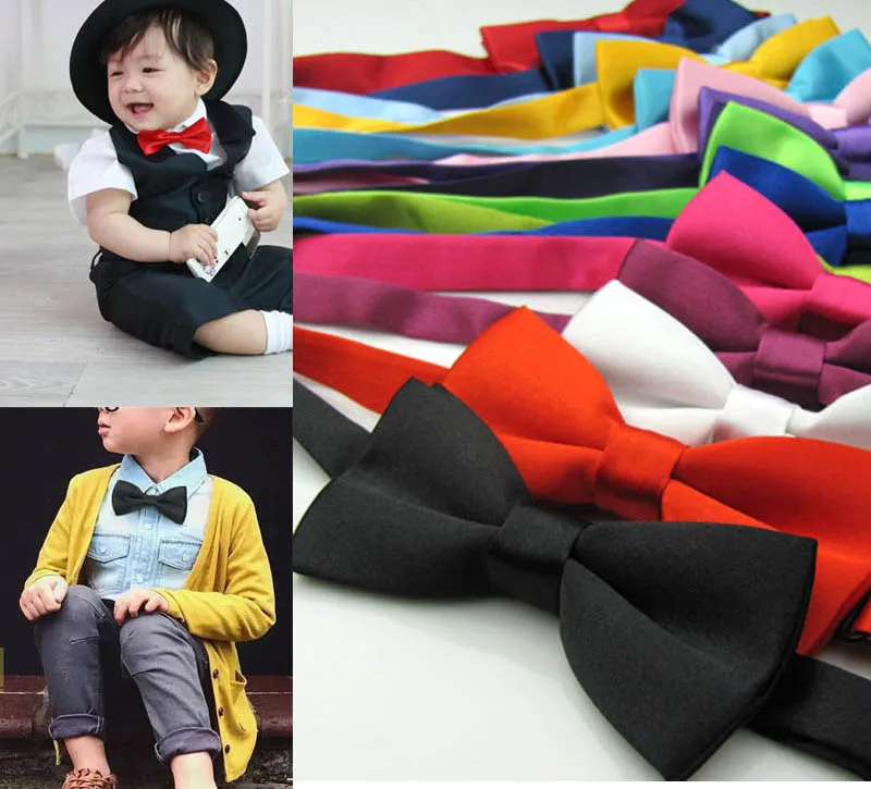 Baby Children Lovely Classic Solid Color boy and girl Butterfly Kont Cute Bowtie Hair Accessories Coordinate Banquet Red Yellow bow tie