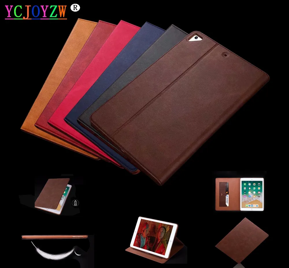 Baratos Estuche de cuero TPU PU de moda para nuevo iPad de 9,7 pulgadas 2017 2018 para iPad Air Air 2, para iPad Pro 9,7, YCJOYZW funda para Tablet con tarjeta bancaria