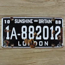 Xdcp-143 Винтаж номерной знак "britain 1a-882012" Металл живопись наклейки в ретро стиле крючок паб обои декор росписи Плакат Ремесло 15x30 см