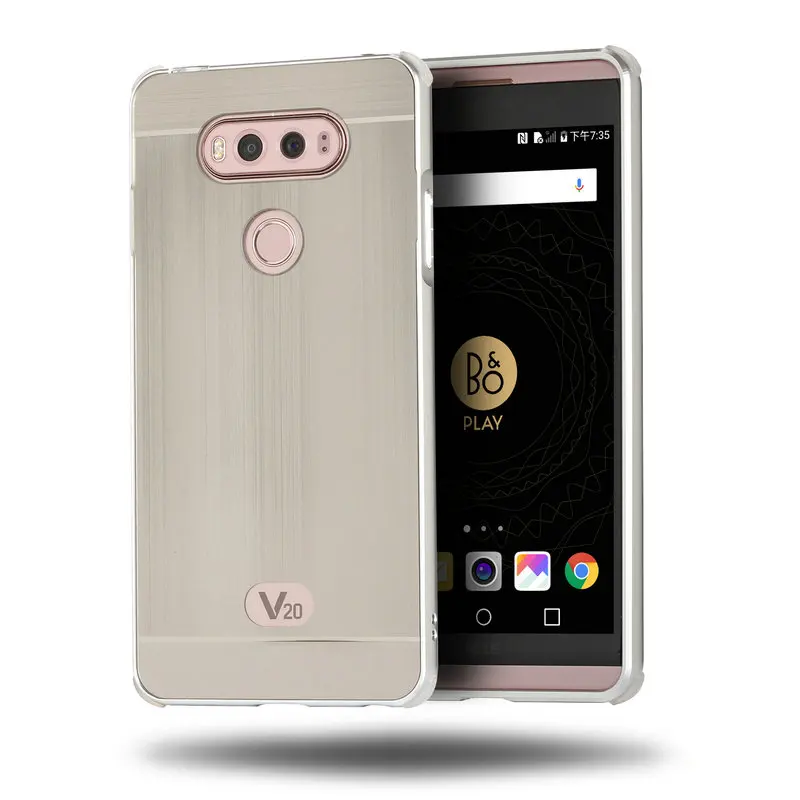 Роскошные Матовый металлический каркас бампер для LG V20 двойной H990DS US996 VS995 LS997 противоударный чехол Капа - Цвет: Серебристый