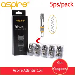 Оригинальный Aspire vape аксессуары 20шт Aspire Atlantis сменная катушка для клиромайзер Aspire Atlantis распылитель электронная сигарета аксессуар