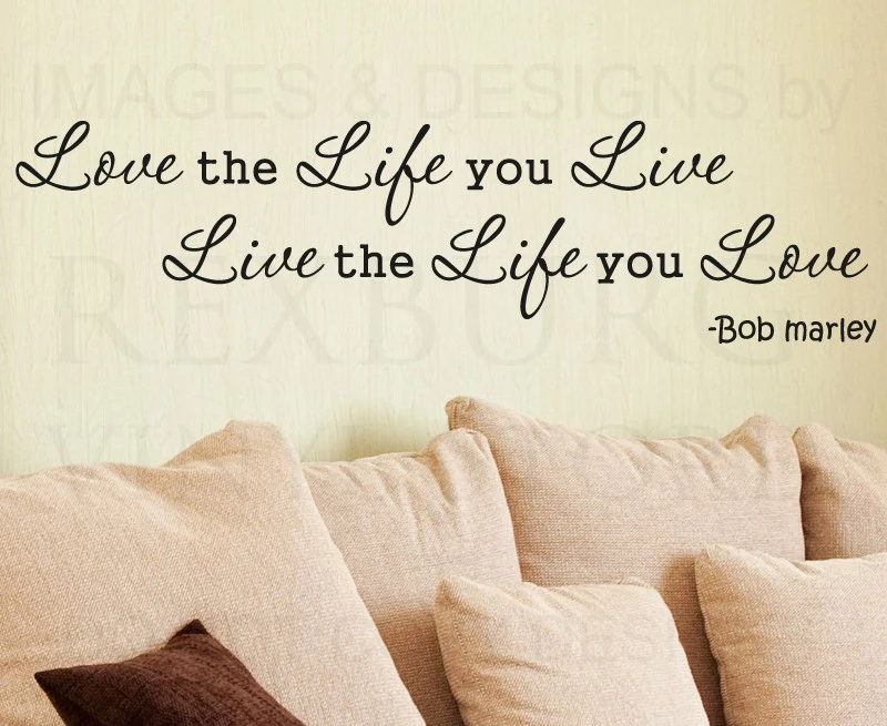 Wall Decal Sticker Quote Vinyl Lettering Bob Marley Love The Life You Live Stickers Pacman Letter Wall Stickerletter Belt Aliexpress