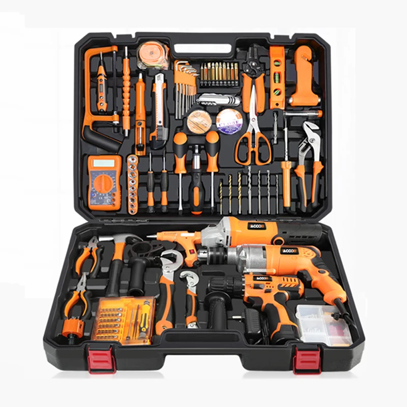 Многофункциональный ящик для инструментов, электрическая дрель, бытовой набор инструментов, набор инструментов для обслуживания, оборудование, электрик, деревообрабатывающий YK-966