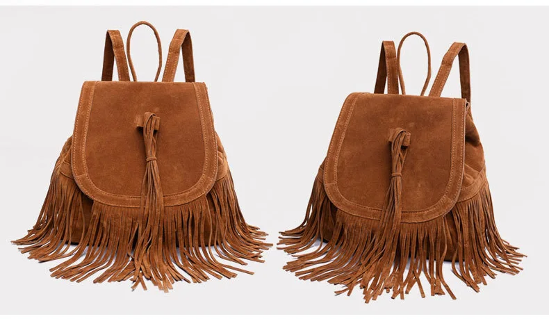 women backpack vintage fringe tassle bag bacpacks (10)
