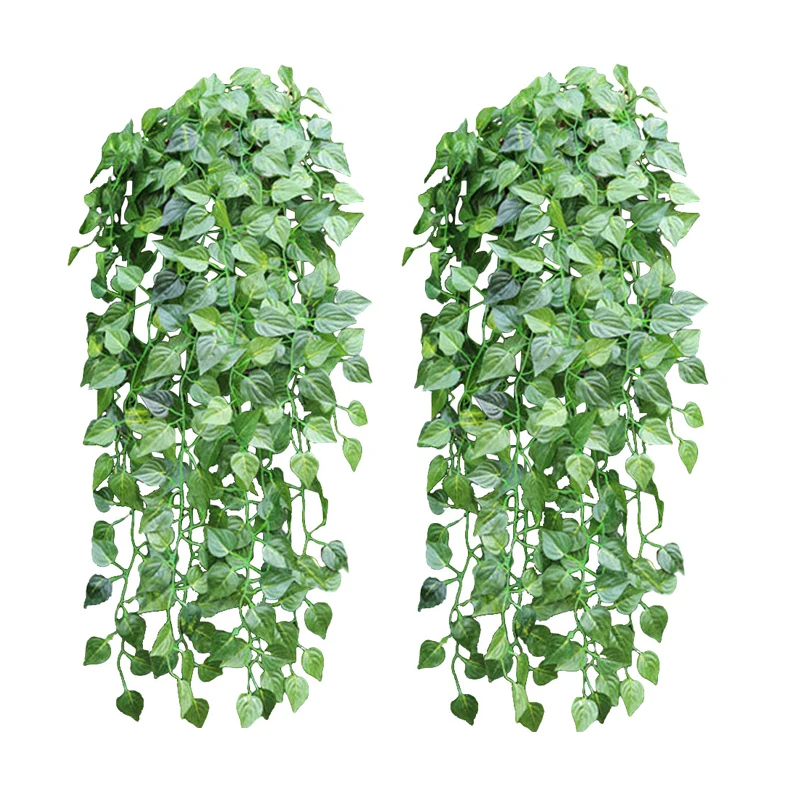 Image 1 piece like real artificial Apple leaf garland faux vine Ivy Indoor outdoor home decor wedding flower Plant green leaves Vine