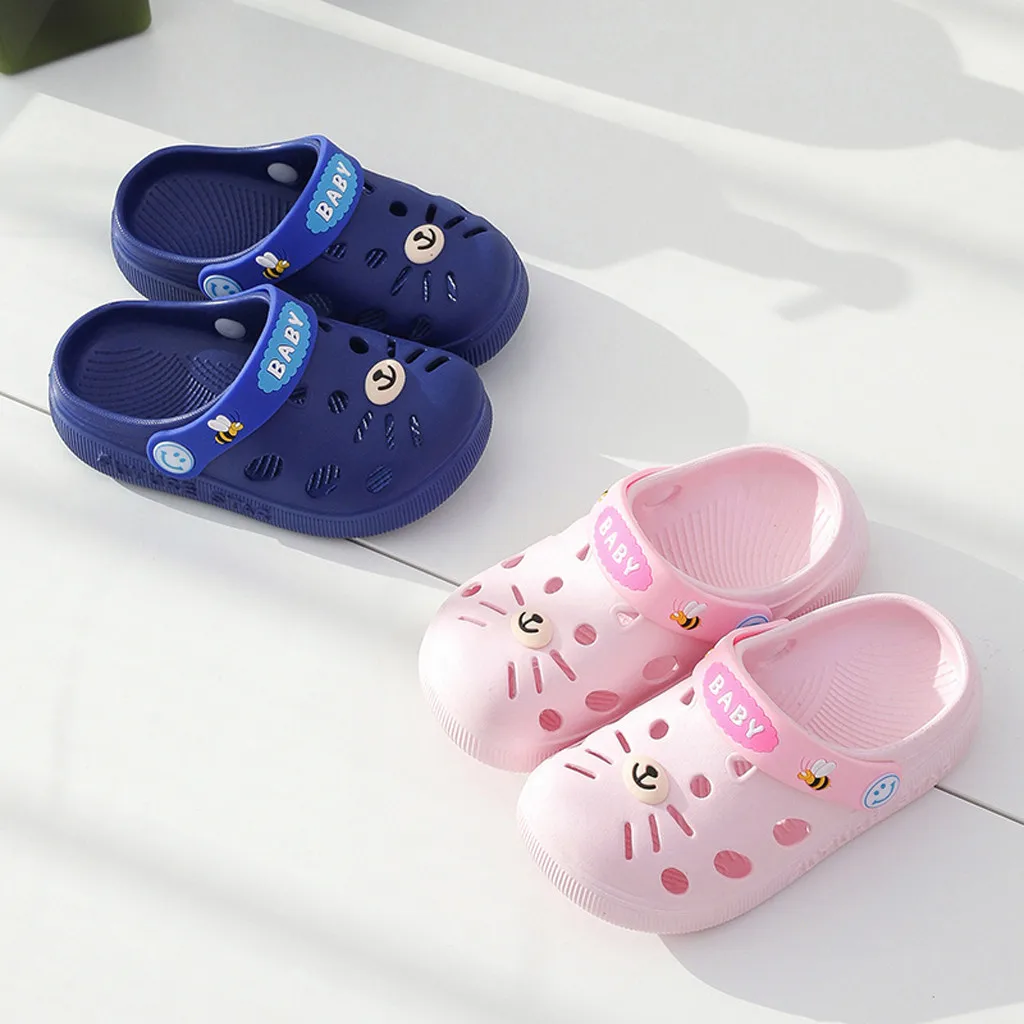 

Baby shoes Toddler Infant Baby Kids Girl Beach Shoes Sandals Boys Home Slippers Cartoon Cat Floor Waterproof Breathable Sandals