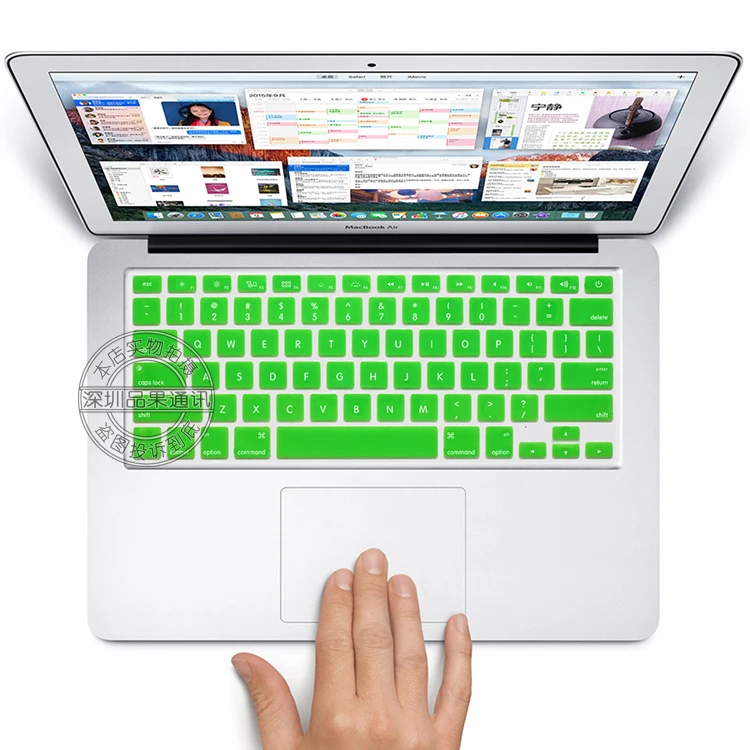 США Макет красочные силиконовые английский клавиатура кожи защита наклейка для 1" 15" 1" Mac MacBook Air pro Retina/IMAC G6 - Цвет: green