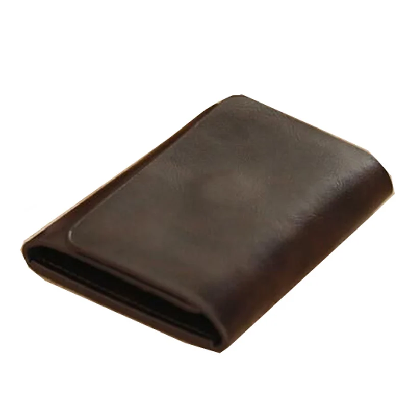 KUDIAN BEAR, кожаный мужской кошелек с зажимом для денег, магнитный мужской кошелек для денег, фирменный дизайн, подделка для монет, чехол для денег, сумка-BID057 PM49 - Цвет: 02 Coffee