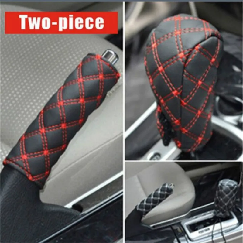 universal quto car parking hand brake cover gear shift stick cover set