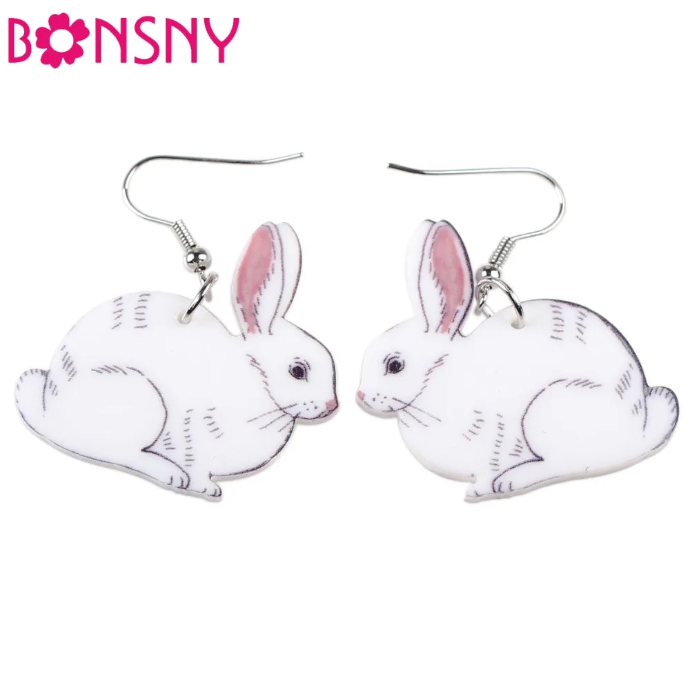 Bonsny Drop Пасхальный заяц Кролик фотография девушки женские модные ювелирные